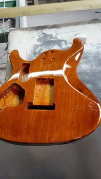 New electric guitar body in natural with mahogany body flamed maple top without hardware +foam box