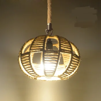Retro industry American country Vintage wind rope chandelier bar door box deck net personality coffee restaurant lighting