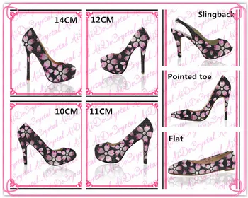 Aidocrystal flower pattern new style italian shoes crystal high heels