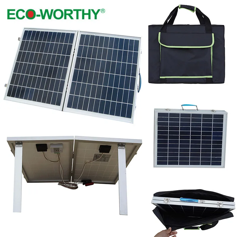 USA stock 1pcs 40W 18V Foldable Polycrystalline Solar Panel with Panel Bag for Camper, convenience outdoor