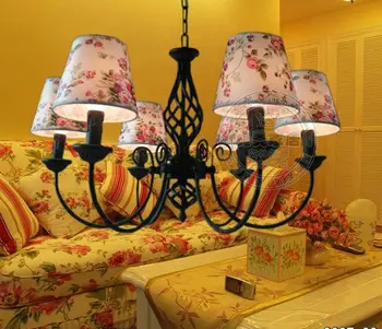 Fashion pendant light brief modern american style living room lights bedroom lamps rustic fabric pendant light