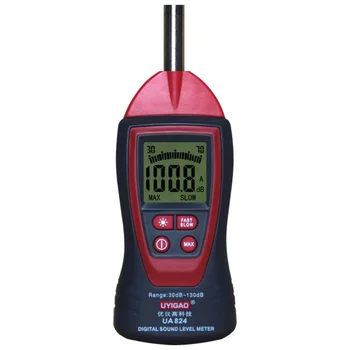 UYIGAO UA824 Digital Decibel Sound Level Meter, Noise Meter Tester with Max/Min Hold 30dBA ~ 130dBA Range Measurement Hand-hel