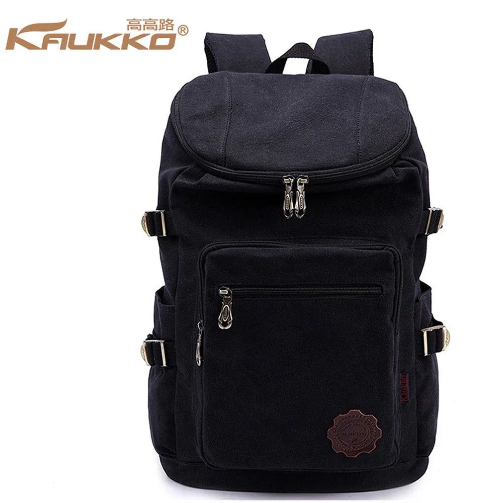 KAUKKO Large Capacity 14 to 15 inch Laptop Canvas Backpack Multifunction Practical Men Business Casual School Travel Daypack