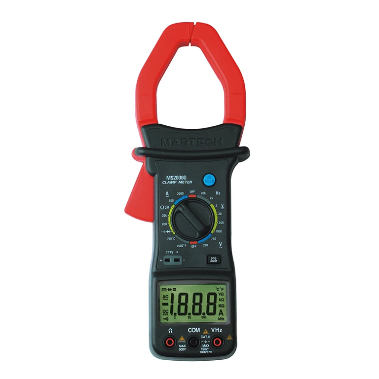 MS2000G Digital Clamp Meter Current AC DC Voltage Resistance Temperature Tester