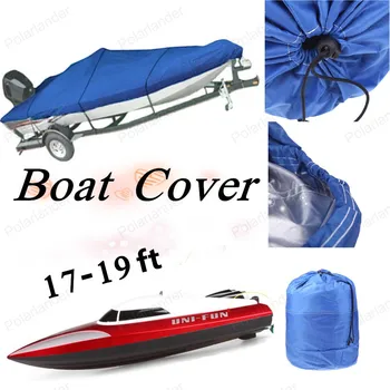 NEW HOT SELL Heavy Duty Boat Cover 17-19ft Boat Covers Waterproof With 210D Oxford Cover For Caravana V-hull Boat With Beam Blue