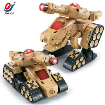 Remote Control Tank Fort Rotate Fighting Deformation Infrared Battle Dinosaur RC Army Tank