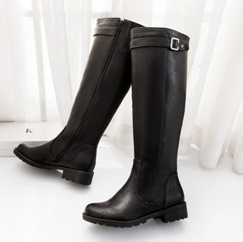 Nice Shoes Woman Autumn Rain Boots Ladies Sexy Knee High Motorcycle Boots For Women Fashion Newest Flat Vogue Shoes