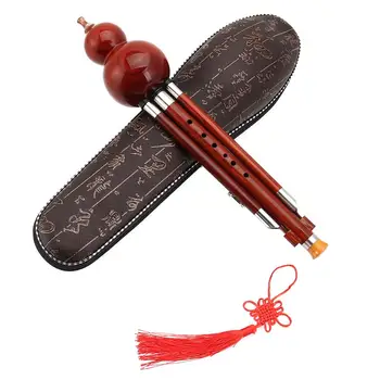 Chinese Hulusi Gourd Cucurbit Flute Bb Yunnan Ethnic Traditional Instruments With Case Open Holes