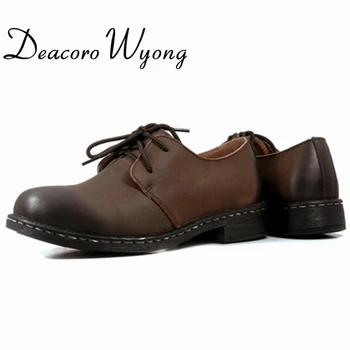 Spring and Autumn classic the rough style of the men's casual shoes fashion anti-collision toe shoes men's Genuine Leathe shoes