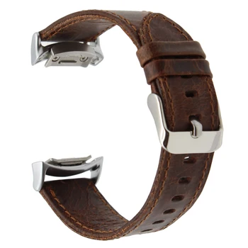 20mm Genuine Leather Watch Band +Adapters for Samsung Gear S2 SM-R720 / R730 Crazy Horse Strap Quick Release Belt Bracelet Brown