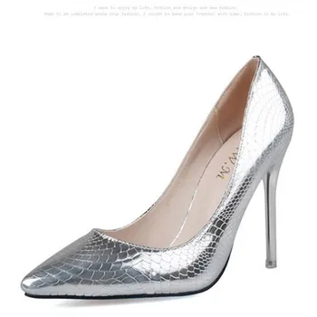 Women Single ShoesTrendy Snake Pattern Shallow Pointed Toe Women High Heels Shoes Casual Party Shoes XHSB13