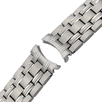 20mm Stainless Steel Watchband 1:1 as Original for Omega Seamaster Men Watch Band Curved End Strap Wrist Belt Bracelet Silver