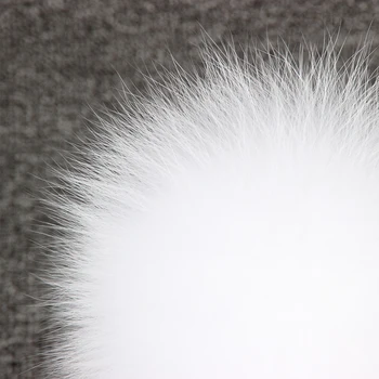Winter Hat Real Mink Fur Colour Size 15CM Fox Pompom For Women Girl 's Wool Knitted Cap Thick Female Cap Skullies Beanies