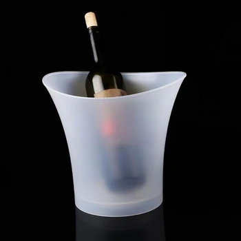 Smad LED Light Plastic Wine Cooler Smart Colorful Ice Bucket Tongs Beverage Champagne Cooler for Bars Nightclubs