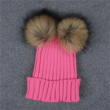 Crochet Women's Winter Hats Fashion Warm Braided Wool Berets Beanie Boys Girls Cute Fur Caps 2017 Knitting Pink Black Earwarmer