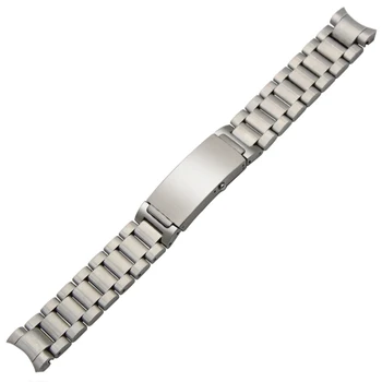 Curved End Stainless Steel Watchband 18mm 20mm for Omega Seamaster Watch Band Butterfly Buckle Strap Wrist Belt Bracelet Silver