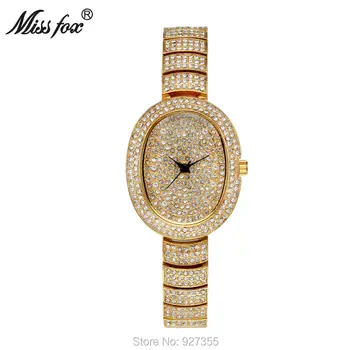 2017 Top Quality Luxury Watches Silver Gold Women Rhinestone Crystal Quartz Watches Lady Bracelate Dress Wristwatches