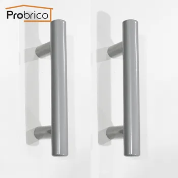 Probrico 10 PCS Grey Kitchen Cabinet Handle Stainless Steel Diameter 12mm Hole to Hole 64mm Furniture Drawer Knob