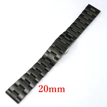 Watch Band 20mm Black Stainless Steel Mesh Polished Butterfly Clasp GD013920