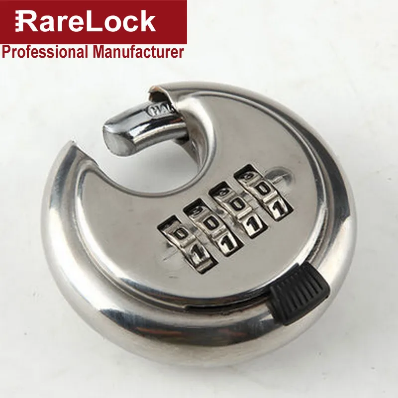 Rarelock Round 4 Digit Code Password Resettable Combination Cupboard Door Box Suitcase Lock Padlock