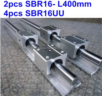 2pcs SBR16 L400mm Linear Rails + 4pcs SBR16UU Linear  Blocks