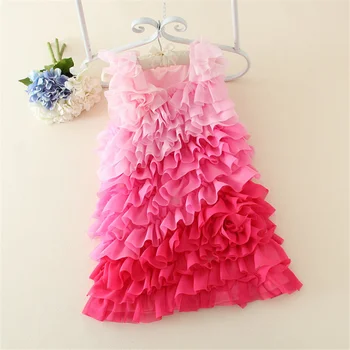 5p490 Baby Girls Dress 2017 New flower dresses Girls kids clothes toddler girl clothing Costume wholesale baby boutique clothing