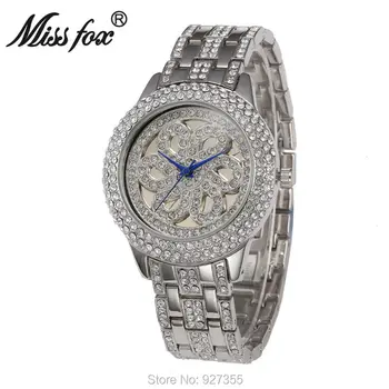 New Style Top Luxury Watches  Women Crystal Quartz Watch Lady Flower Full Rhinestone Dress Wristwatches