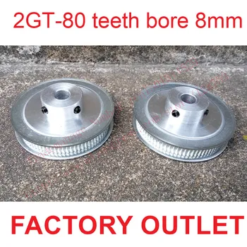 Whole sale 2pcs 80 teeth Bore 8mm GT2 Timing Pulley 80 tooth fit width 6mm of 2GT timing Belt