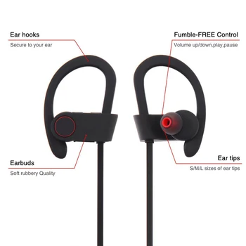 For Bluetooth Headphones iMujin Black LegalBeats Q6 Wireless HD Stereo Power Sound Beats Headsets Sweatproof Noise Cancelling