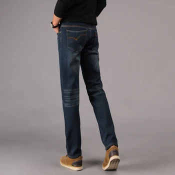 Thick jeans Men Winter Warm Velvet Denim JEANS New Male Straight Blue denim trousers Heavyweight Long Jeans Size 40