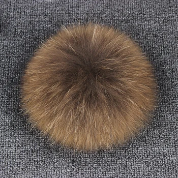 Real Raccoon Fur Hats 15cm Fur Pompom 2016 New Winter Cap Natural Fur Hat Female For Women Girl's Skullies Beanies Caps