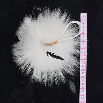 2017 New Trendy Raccoon Dog Fur Keychain Pom Accessories Chain Big Size Ball Bag Keychain Accessories