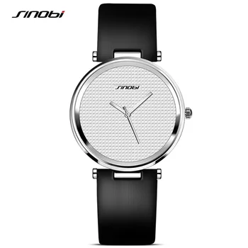 SINOBI Fashion Women Wrist Watches Leather Watchband Top Luxury Brand Female Dress Quartz Clock Ladies Wristwatch Montres Femmes