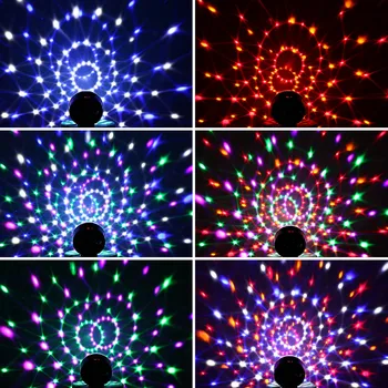 6 Colors Christmas Laser Projector Led Stage Lamp 110-220V Laser Light Sound Control Magic Crystal Ball Disco Light Party Lights