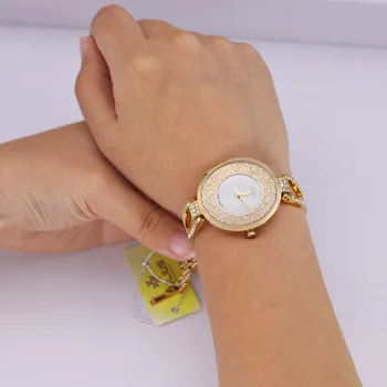 Crystal Rhinestone Shell Lady Women's Watch Japan Quartz Hours Clock Fine Fashion Dress Chain Bracelet Girl Gift Julius Box