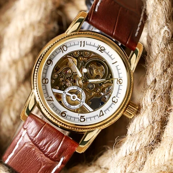 Top Brand ORKINA Automatic Mechanical Watch Men Skeleton Elegant Dress Man's Wristwatches Male Clock Hour Relogios Masculino