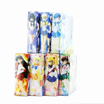 Anime Sailor Moon Tsukino Usagi Sailor Venus Mars Saturn Jupiter Mercury Tenoh PVC Action Figures Collectible Toys 7pcs/set