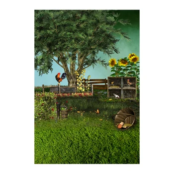 1.5MX2.2M For children take photos of beautiful flowers and colorful eggs happy Easter printed vinyl background GE-102