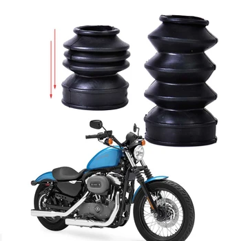 Pair Motorcycle Front Rubber Fork Dirt Cover Gaiter Gator Boot Cap Shock Fits For Harley Sportster Dyna FX XL883 1200 N C L V 48