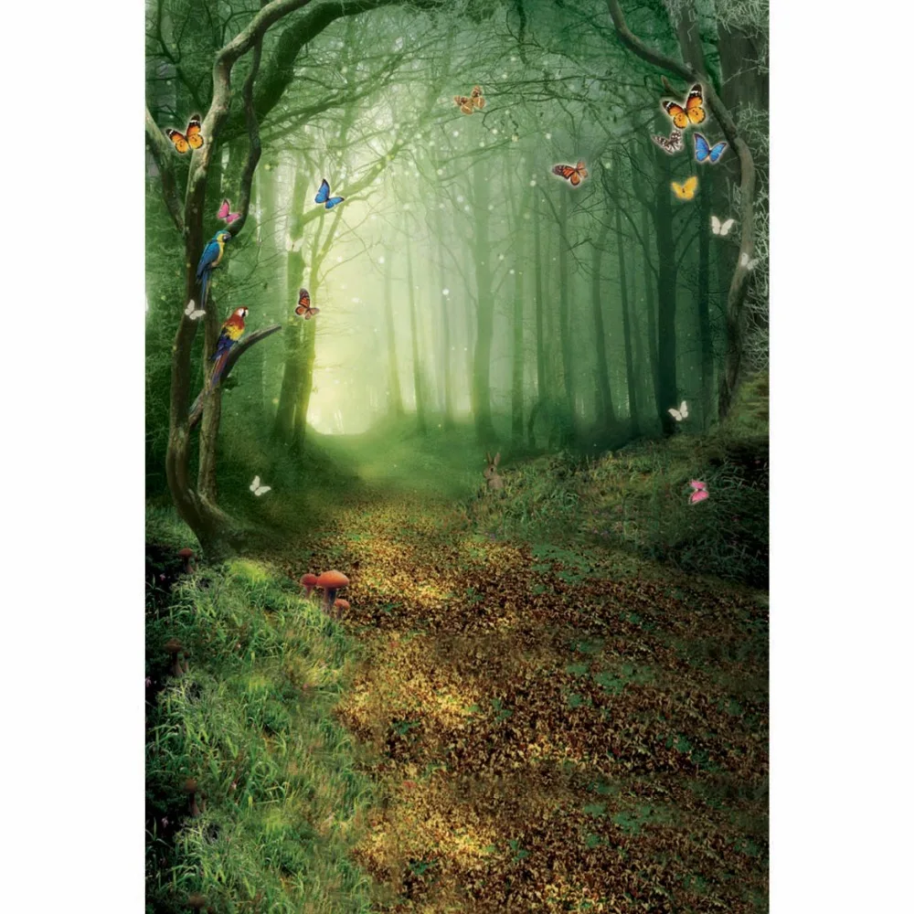 Butterfly fairy tale Photography Background studio newborn Backdrop green forest backdrops CM-4947