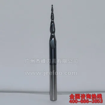 R0.5*30H*6D*75L*2F Customized HRC55 Cone Ball Nose Cutters,Tungsten Steel Carbide Router Bits, End Mill Tools, ALTiN,on Reliefs