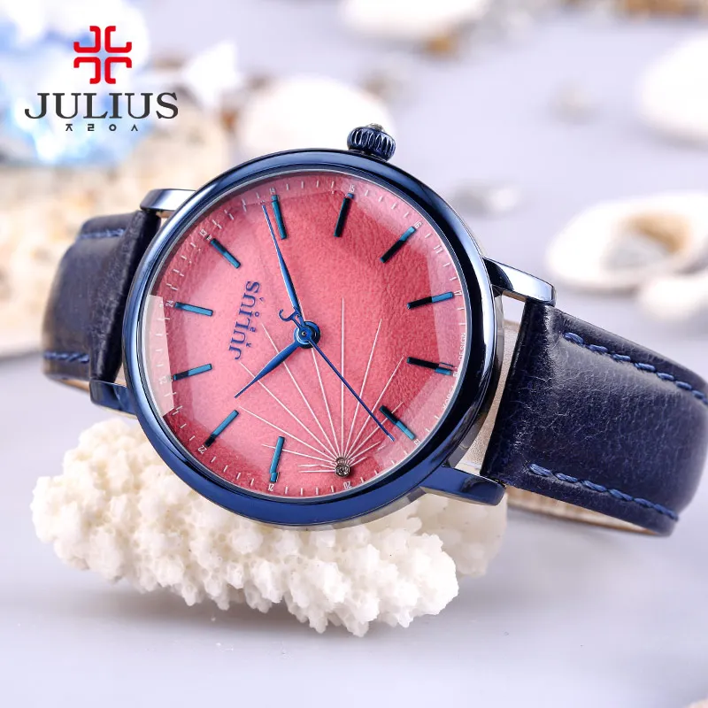 Lady Women's Watch Japan Quartz Retro Fine Hours Fashion Dress Bracelet Leather Valentine Girl Birthday Gift Julius Box