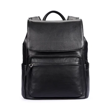 Pabojoe Genuine Leather Women Men Backpack School Shoulder Bag Laptop Holder
