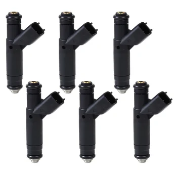 DWCX 6pcs Flow Fuel Injector 4 Hole Nozzle for Jeep Cherokee Wrangler Flow Matched 4.0L 6 cylinder 1999 2000 2001