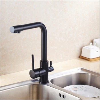 Modern Grilled Black Paint Kitchen Faucet Single Handle Swivel Spout Vessel Sink Mixer Tap Wholesale And Retai
