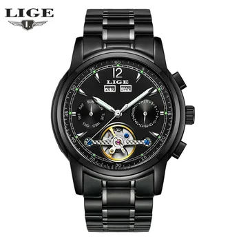 LIGE Male Automatic Mechanical Sport Watch reloj Mens Luxury Brand Casual Men's Watches Army Bracelet Clock relogio masculino