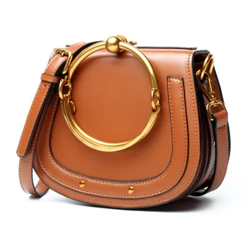 Luxury handbags women bags designer Womens Genuine Leather Saddle Messenger Bag