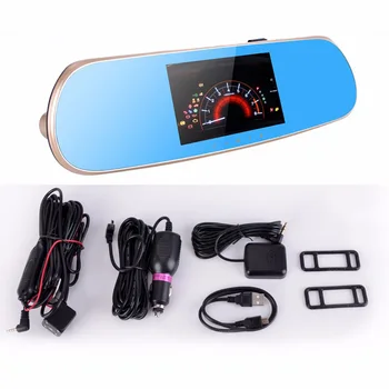 5.0 inch GPS WiFi FM Android Car DVR Navigation Rear View Mirror Dash Camera Video Recorder Dual Camera 1080P G-sensor