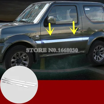 ABS Chrome Side Door Body Molding Cover Trim 6pcs For Suzuki Jimny 2007-