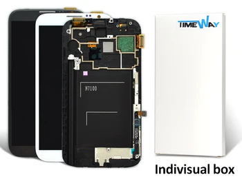 1000% Original 1pcs For Samsung Note 2 N7100 Lcd Screen With Touch Digitizer+frame Assembly